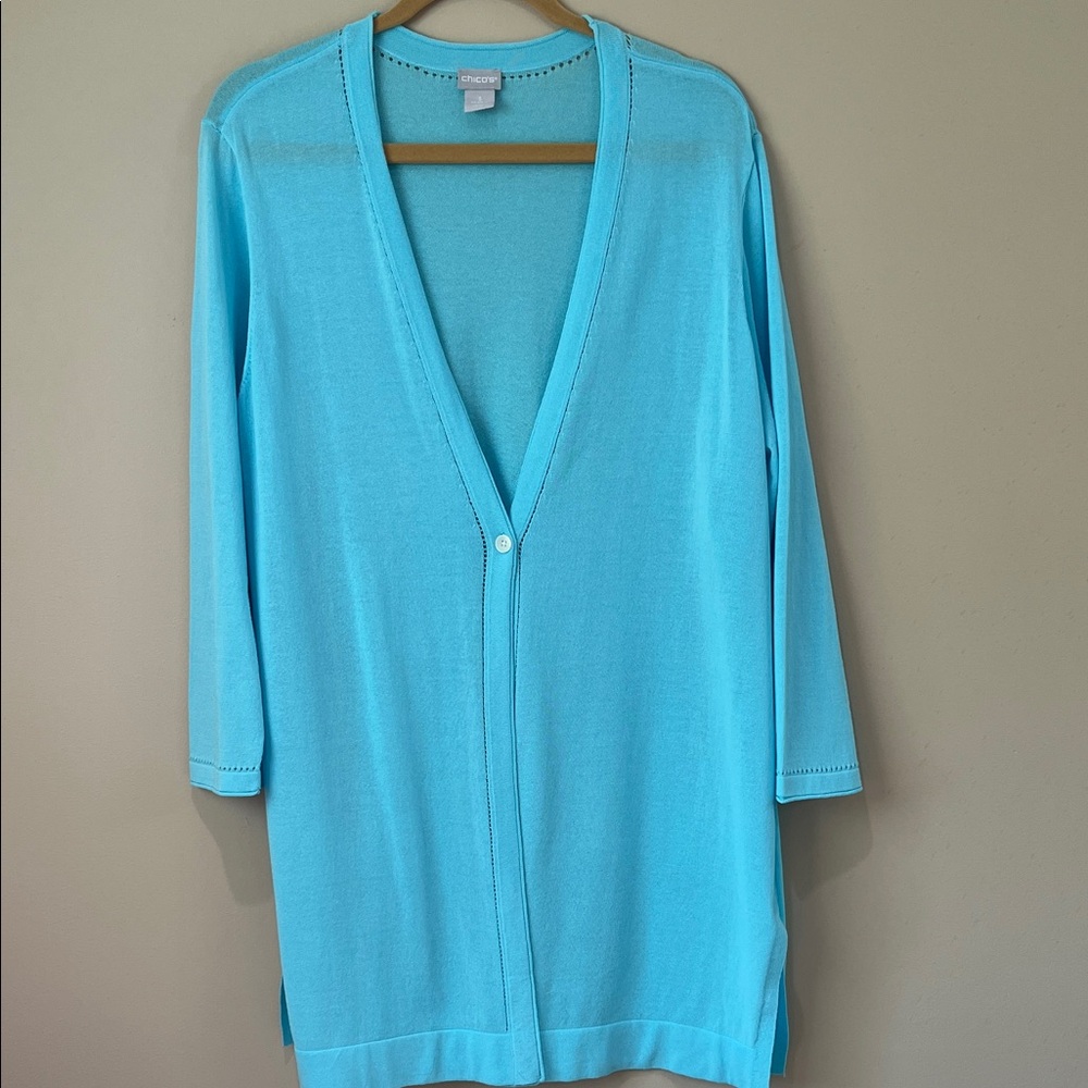 Chico's Aqua Cardigan